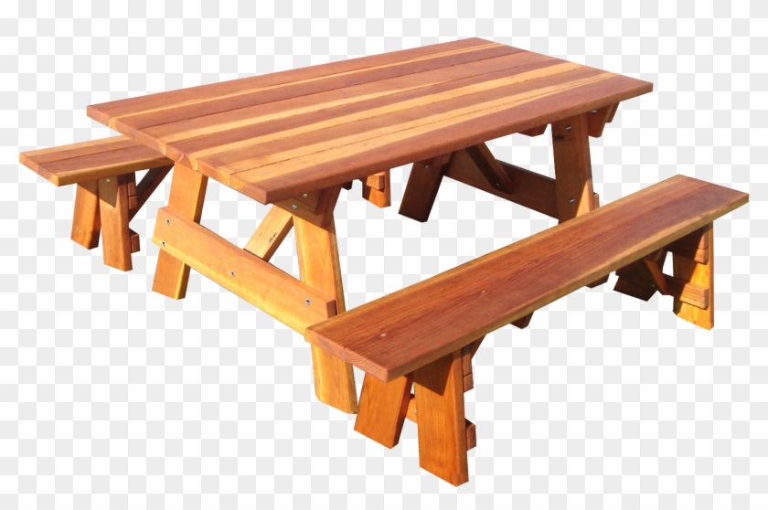 Outdoor 1905 Super Deck Finished 6 Ft - Rustic Redwood Picnic Tables Clipart #2184074