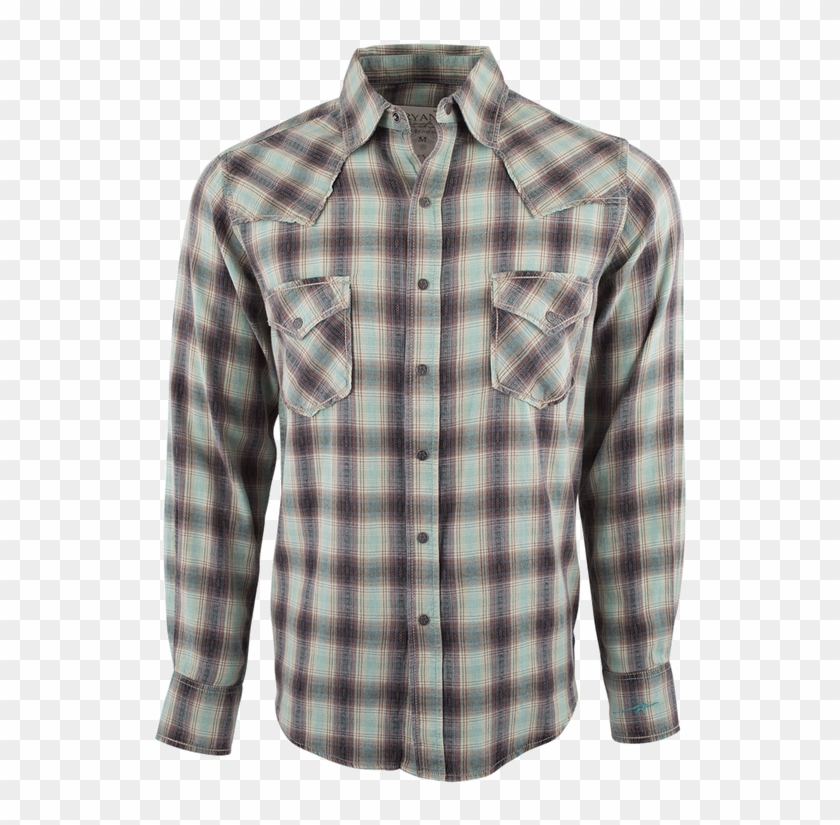 Ryan Michael Vintage Dobby Plaid Shirt Clipart