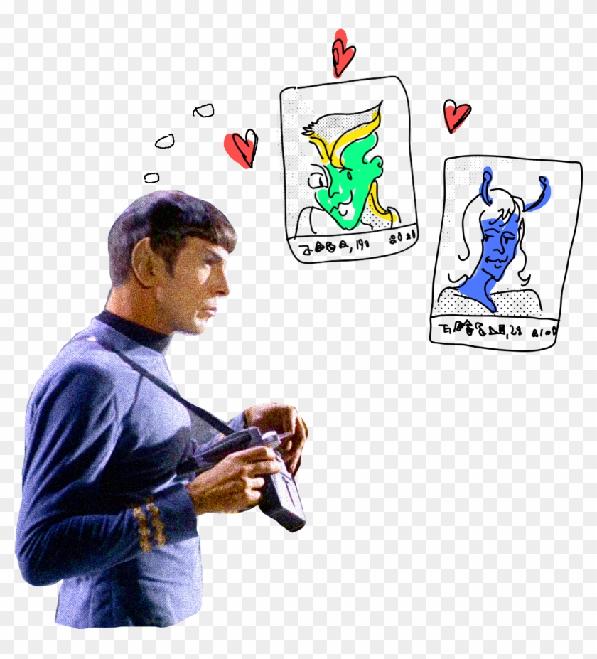 Ironically, Spock Found Interspecies Tinder Illogical - Cartoon Clipart #2184641