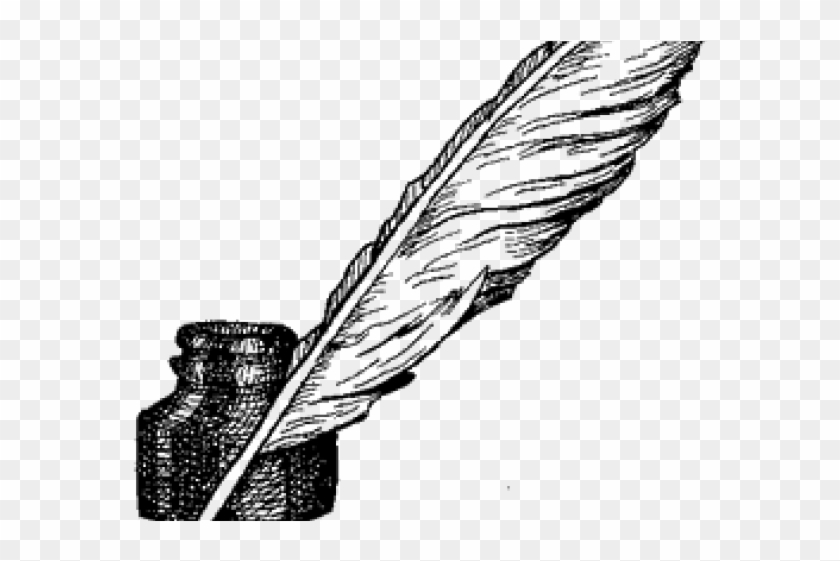 Ink Clipart Feather Drawing - Quill And Ink Pdf - Png Download