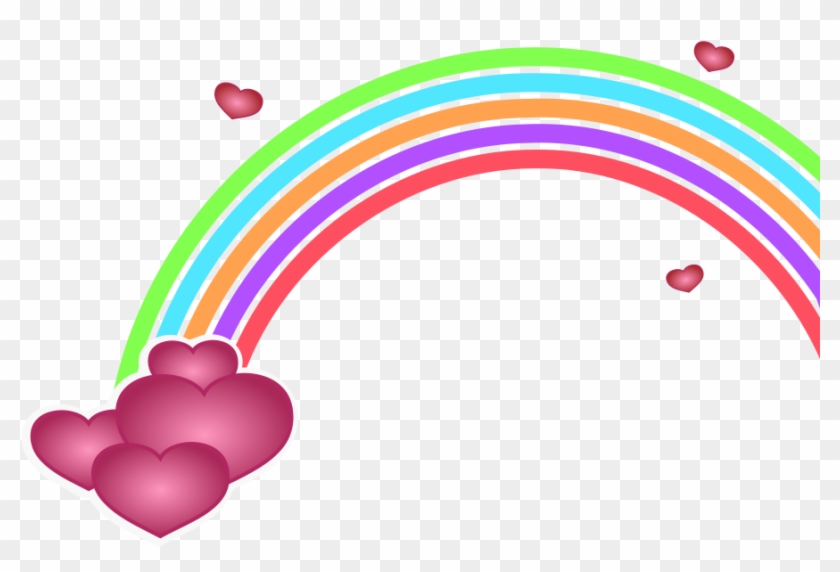 Rainbow Clipart Png - Rainbow With Hearts Clipart Transparent Png