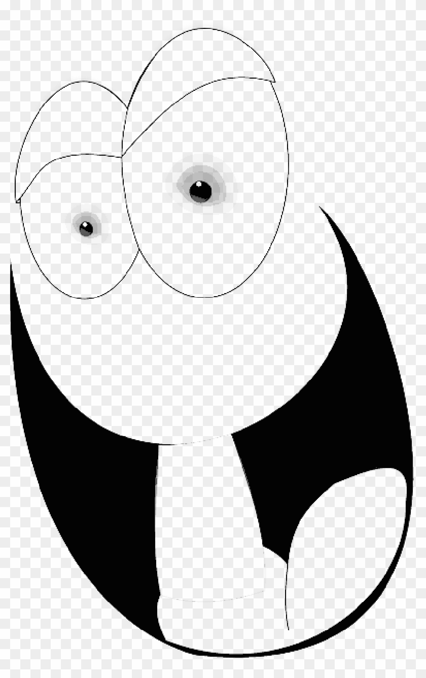 Eyes, Goofy, Happy, Smile, Smiley, Tongue, Tooth, Ghost - Circle Clipart