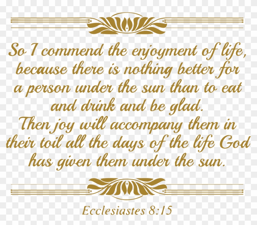 15 So I Commend The Enjoymentâ€¦ Vinyl Decal Sticker - Calligraphy Clipart #2185339