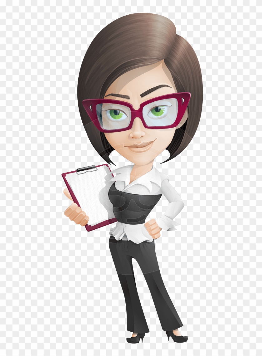 A Formally Dressed Female Vector Character With One - Vector Business Woman Png Clipart #2186081