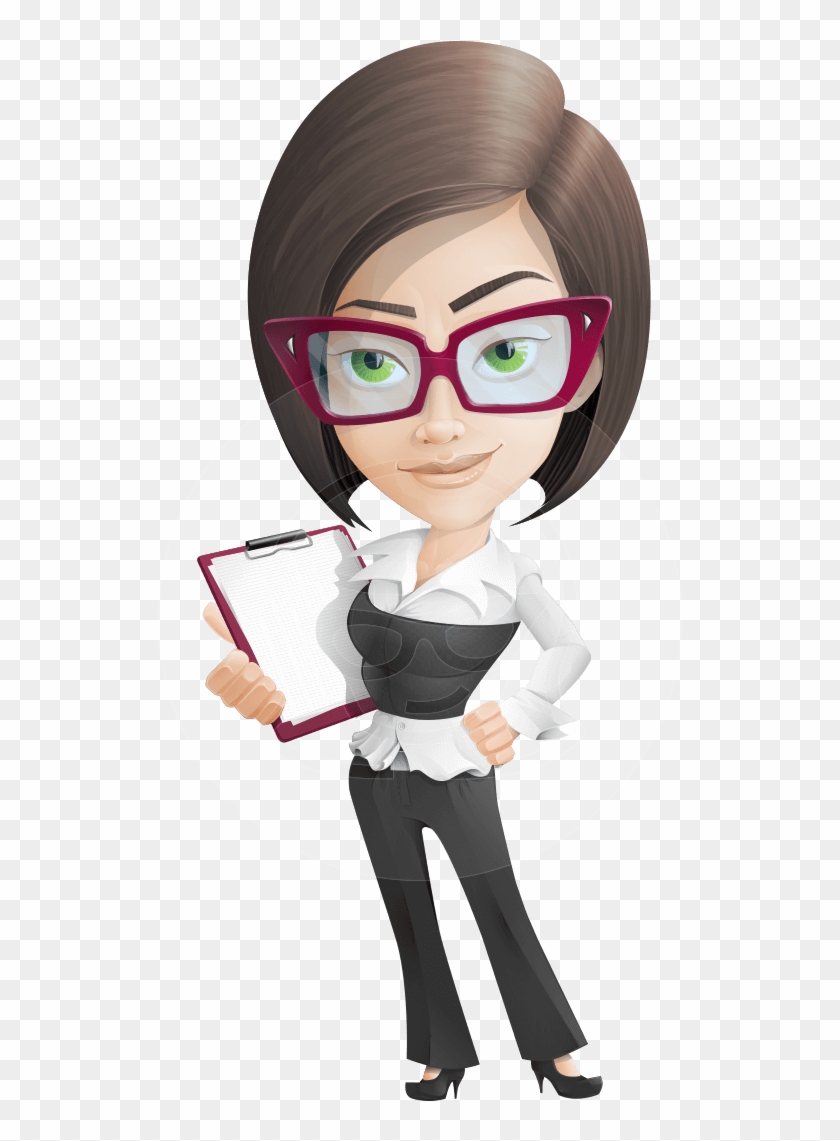 A Formally Dressed Female Vector Character With One - Vector Business Woman Png Clipart