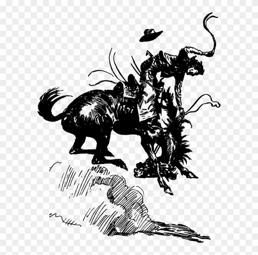 Horse Cowboy Drawing Equestrian Cartoon - Drawing Clipart #2186284