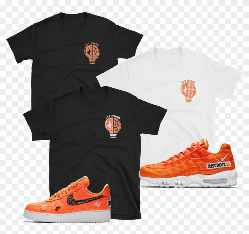 Nike Air Force 1 Af1 Air Max Just Do It Jdi Orange - Air Force 1 Shoe Shirt Clipart