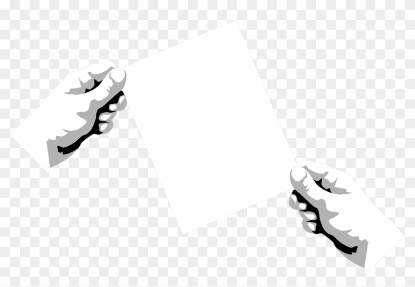 Card Blank Free Stock - Hand With Black Paper Clipart #2188180