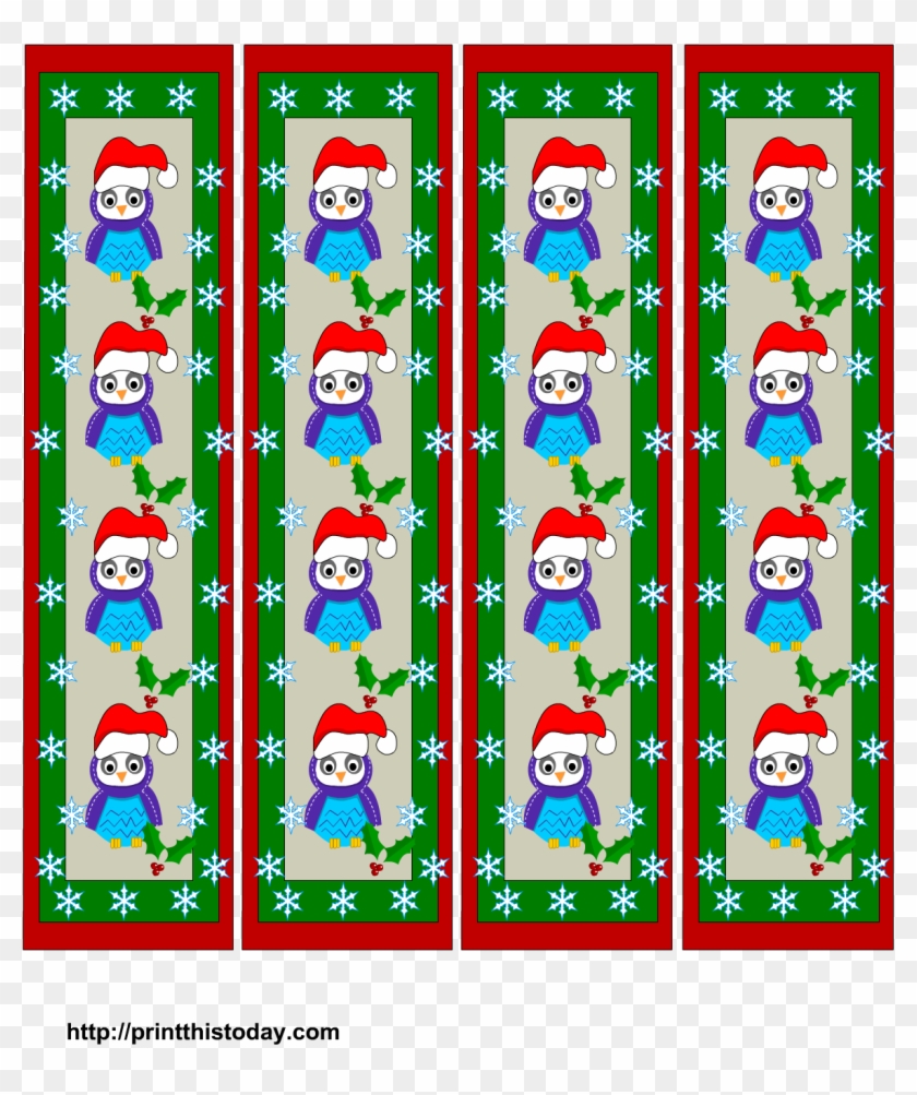 Cute Owls Christmas Bookmarks Printables - Bookmark Clipart #2189364