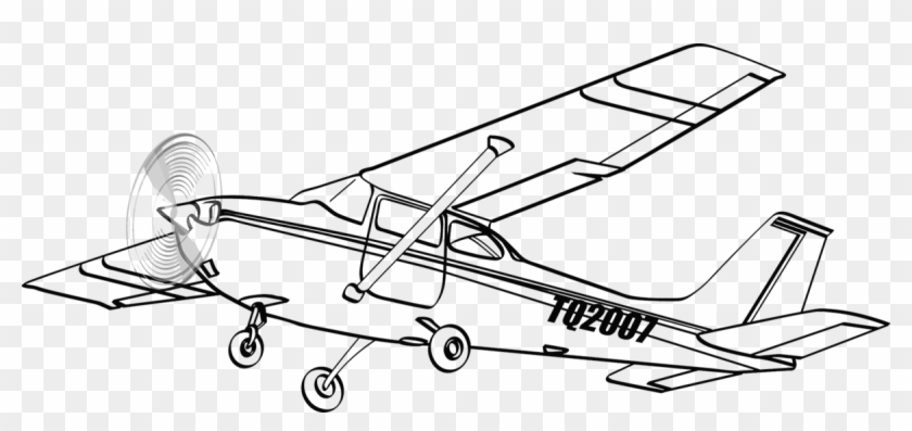 Drawn Airplane C172 - Cessna 172 Clip Art - Png Download