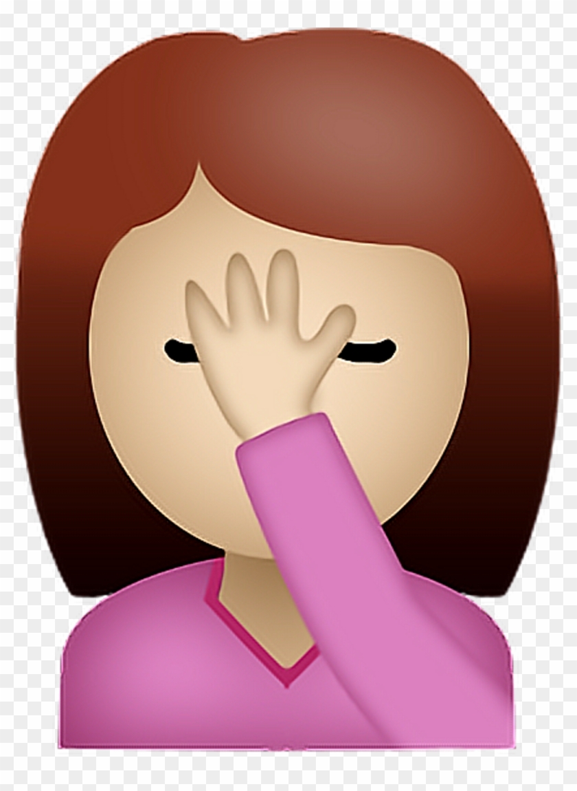 #emoji #facepalm #freetoedit - Lady Palm Face Emoji Clipart