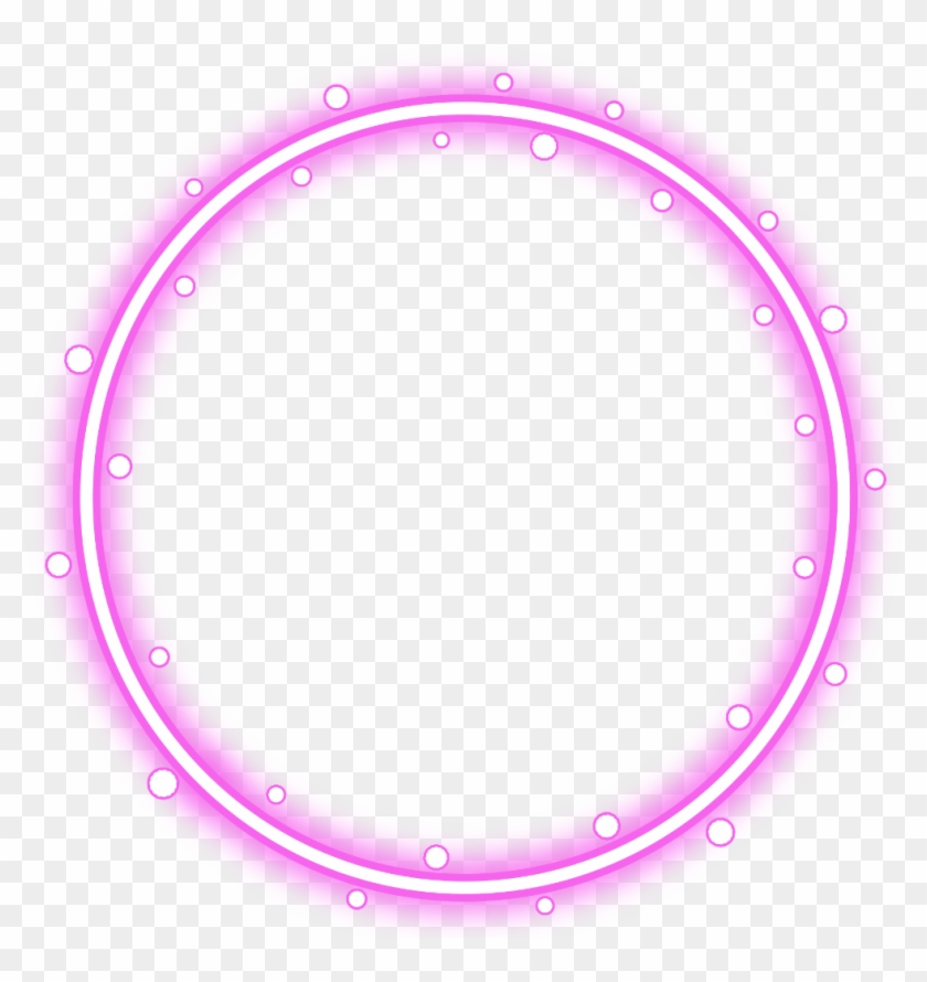 #neon #round #pink #freetoedit #circle #frame #border - Circle Neon Orange Png Clipart #2191670