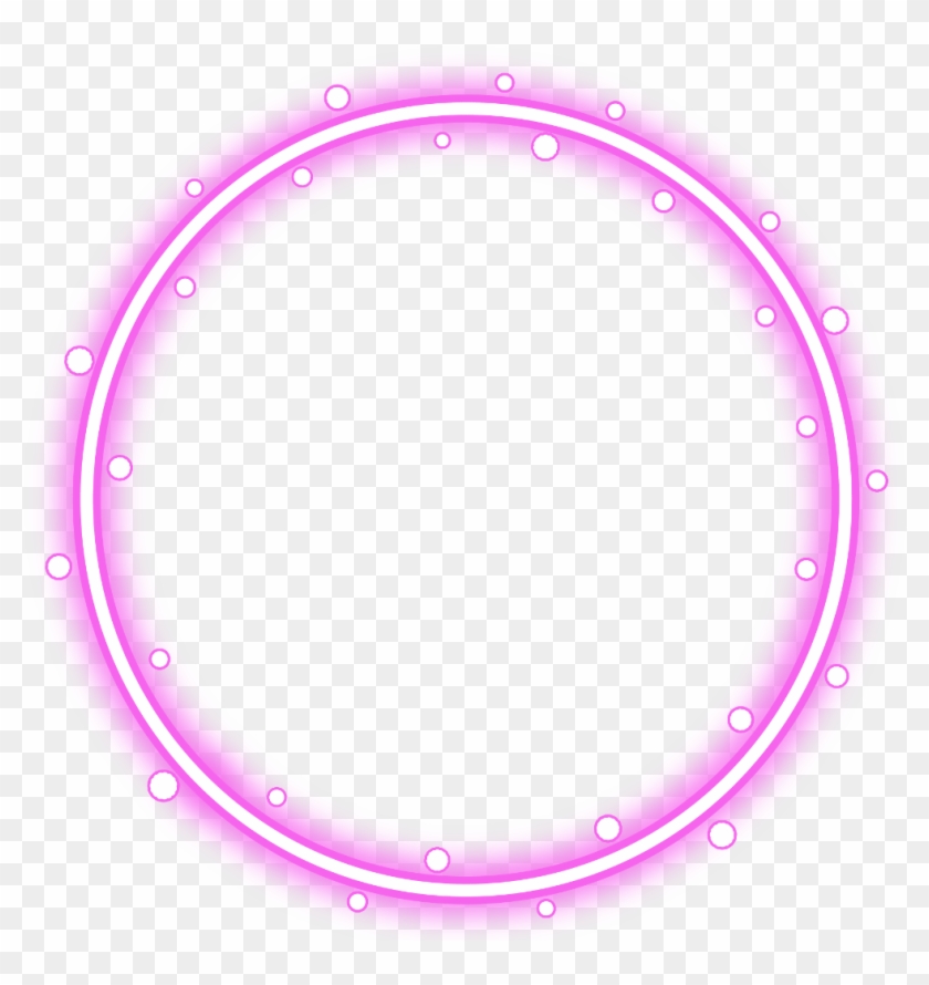 #neon #round #pink #freetoedit #circle #frame #border - Circle Neon Orange Png Clipart