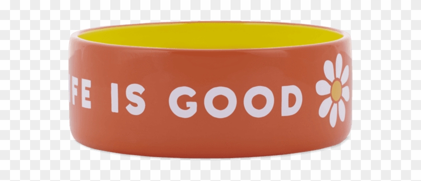38oz Ceramic Daisy Life Is Good Dog Bowl - Transparent Png Dog Bowl Clipart