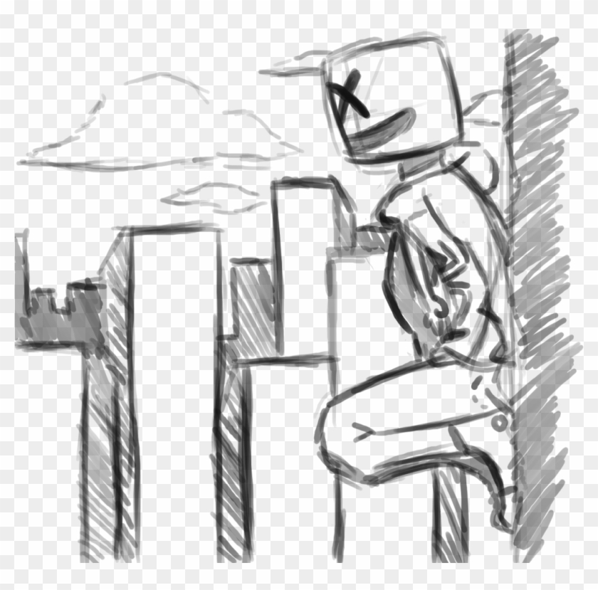 Marshmello Spidersona Sketch - Sketch Clipart