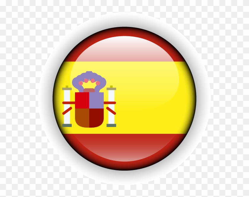 Spain Flag Clip On Earrings - Circle - Png Download