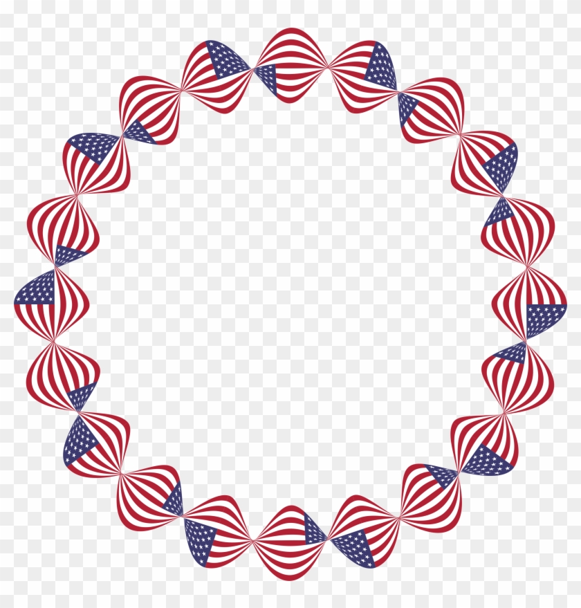 Big Image - American Flag Circle Frame Clipart