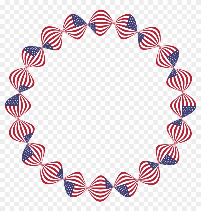 Big Image - American Flag Circle Frame Clipart #2194534