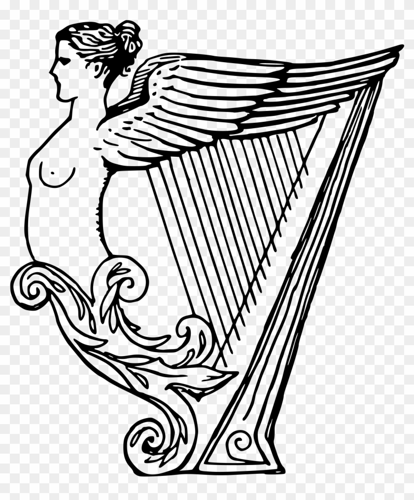 Harp Drawing At Getdrawings - Drawing Of A Harp Clipart
