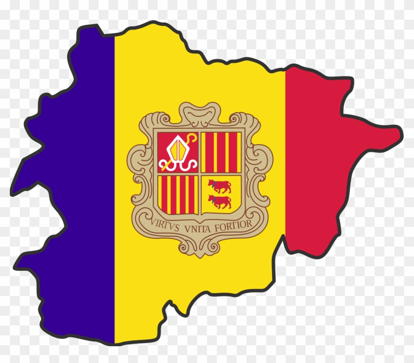 Smallest Country In The World - Andorra Flag On Country Clipart #2194571