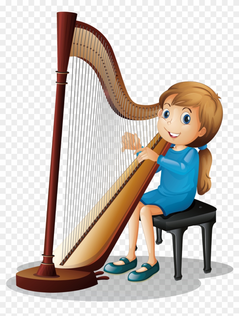Harp Royalty - String Harp Musical Instruments Clipart