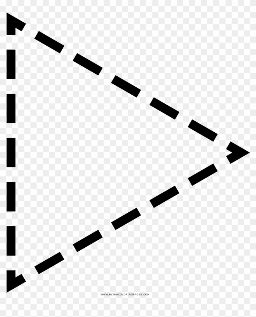 Dashed Triangle Coloring Page - Monochrome Clipart