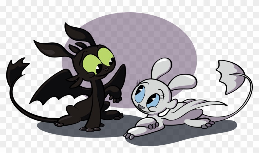 Toothless And The Light Fury Are So Cute - Toothless And Light Fury Clipart