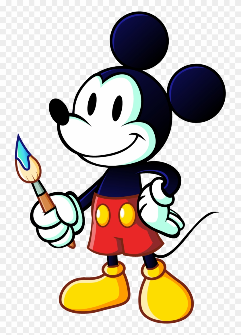 Painter Clipart Mickey Mouse - Mickey Mouse And The Magic Paintbrush - Png Download #2196071