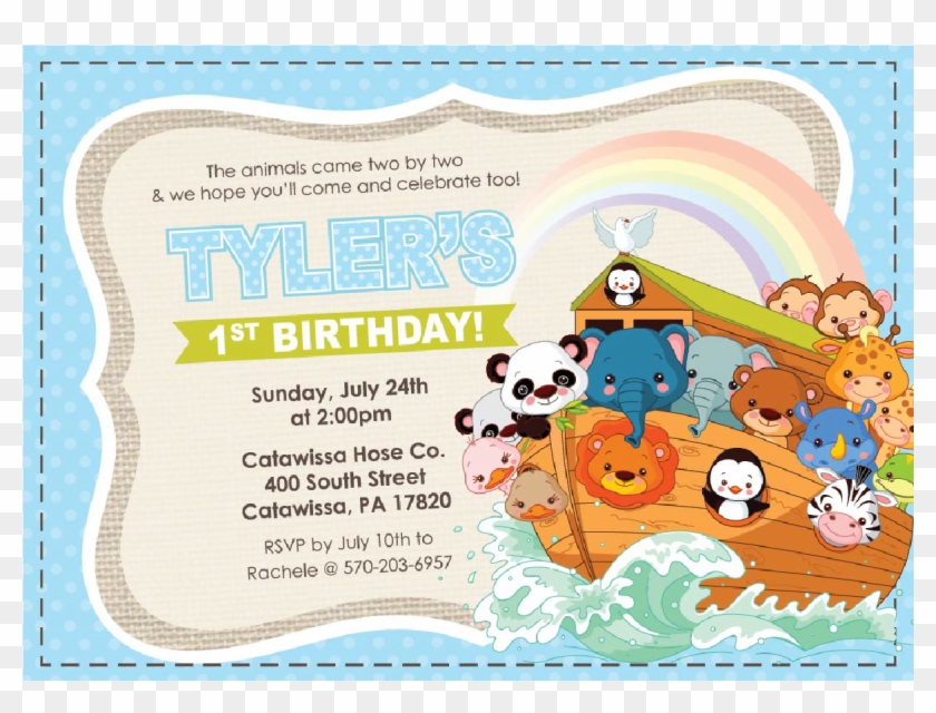 Noah's Ark Birthday Invitations - Noahs Ark Clip Art - Png Download