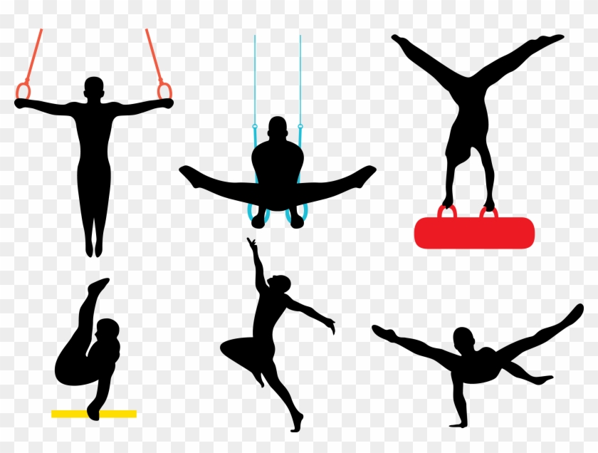 Female Gymnast Silhouette At Getdrawings - Gymnastics Png Clipart #2196821