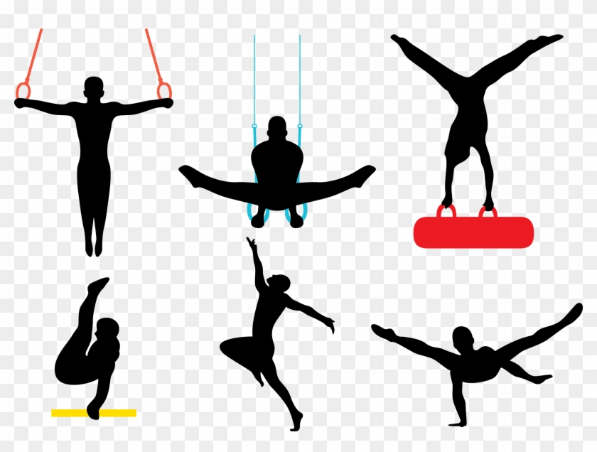 Female Gymnast Silhouette At Getdrawings - Gymnastics Png Clipart