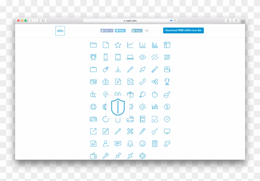 Line Style Icons From A Free Uxpin Icon Library Look Clipart #2197254