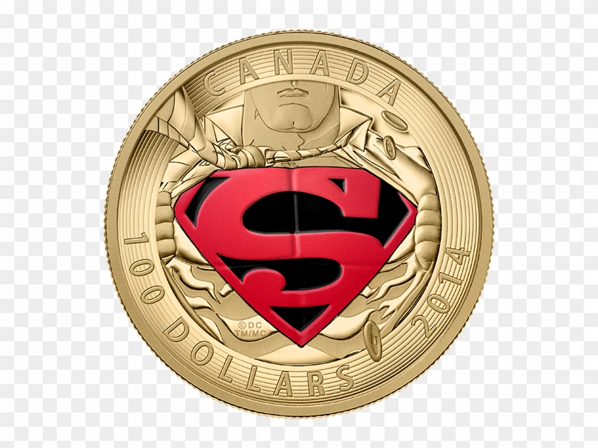 $100 14-kt Gold Coin - 2014 Gold Superman Coin Clipart