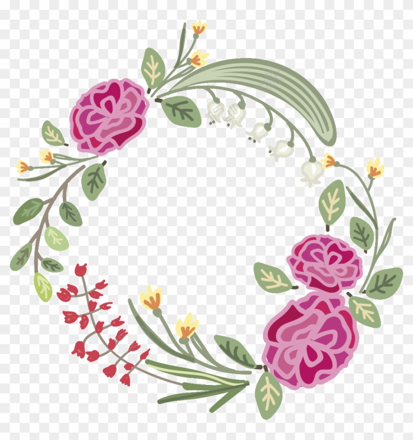 Transparent Flower Wreath For Purple Flowers Free - Floral Wreath Transparent Hd Clipart #220087