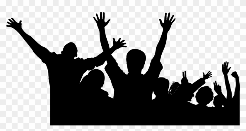 Group Of People Png - Happy Crowd Silhouette Png Transparent Clipart
