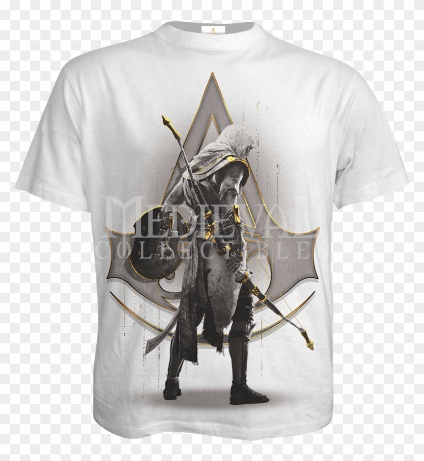 Assassins Creed Origins White T Shirt - Assassin's Creed Origin T Shirt Clipart #220563