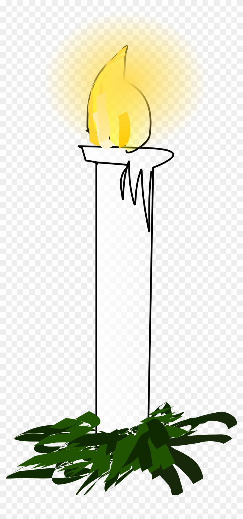 Big Image - Christmas Candle Clip Art - Png Download