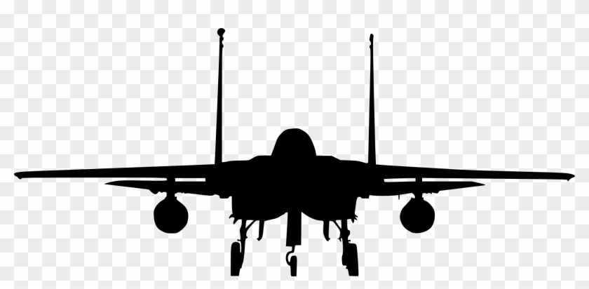 Free Download - Fighter Jet Silhouette Front Clipart #220771