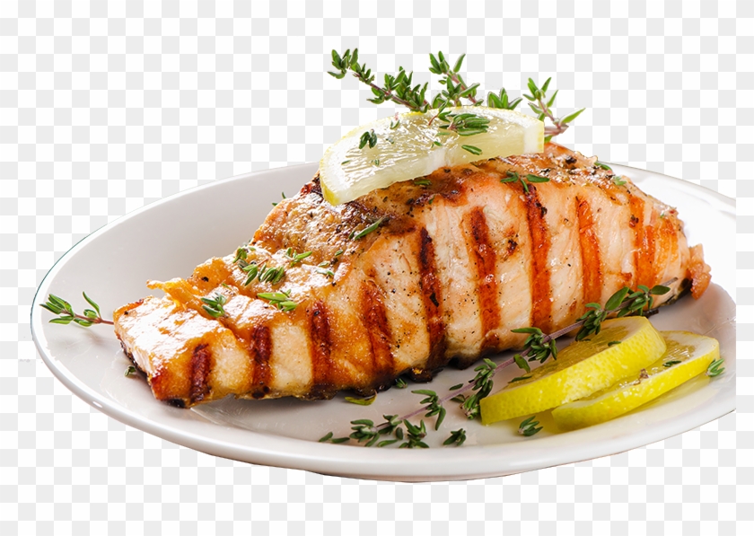 Salmon With Lemon & Thyme - Salmon Steak Png Clipart