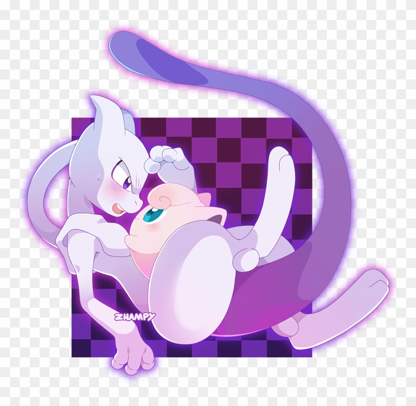 Mewtwo & Jiggly - Cartoon Clipart