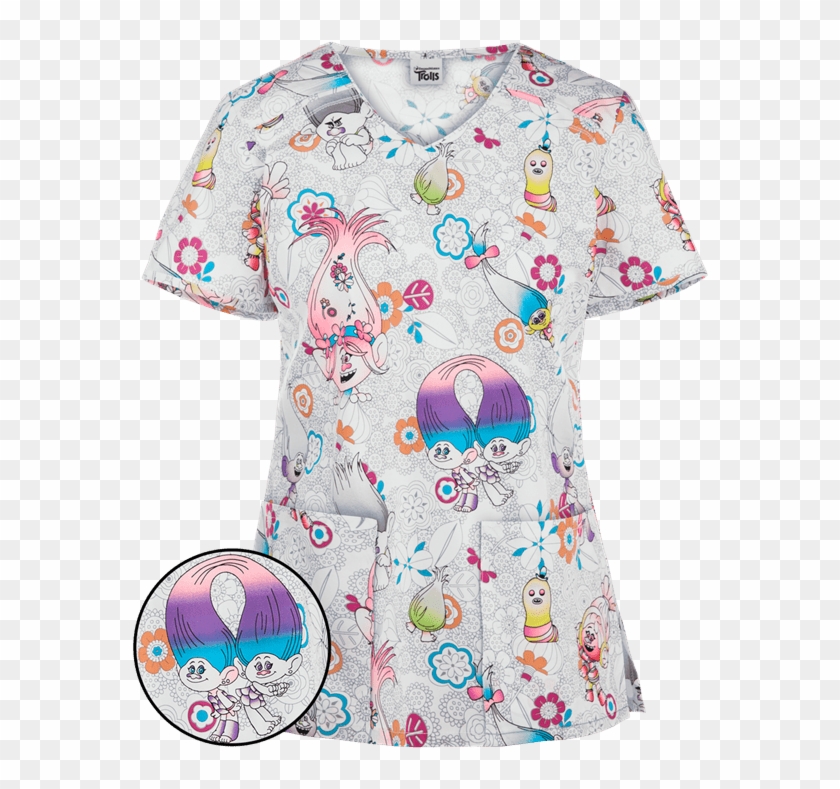 Ck686toa - Trolls Scrub Top Clipart
