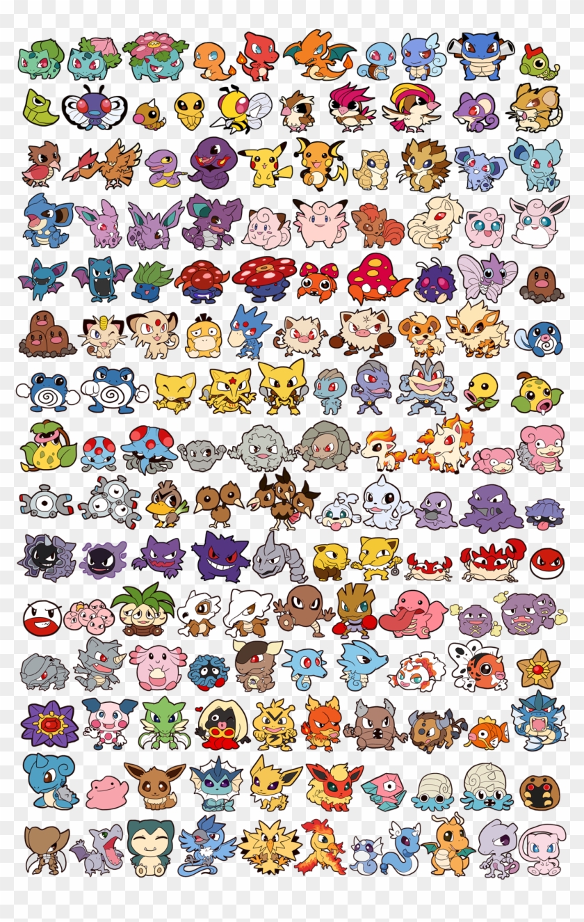 150 Cute Pokemon And Mewtwo Clipart