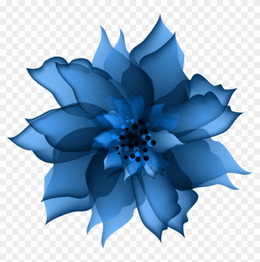 Free Png Download Decorative Flower Blue Png Images - Png Flower Clipart