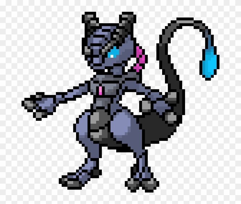 Dragon Mewtwo - Mewtwo Pixel Art Grid Clipart