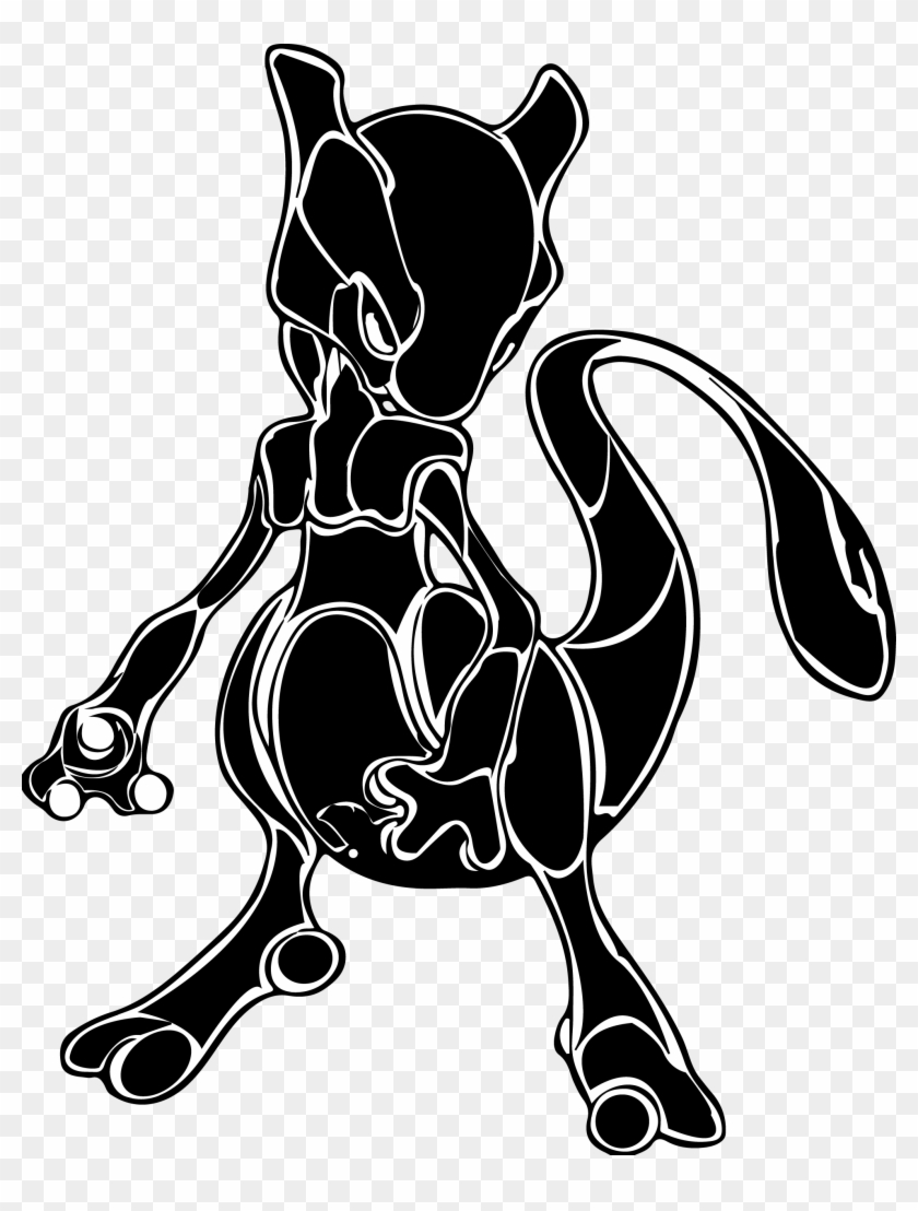 Mewtwo Tribal Tattoo Design - Mewtwo Tribal Clipart