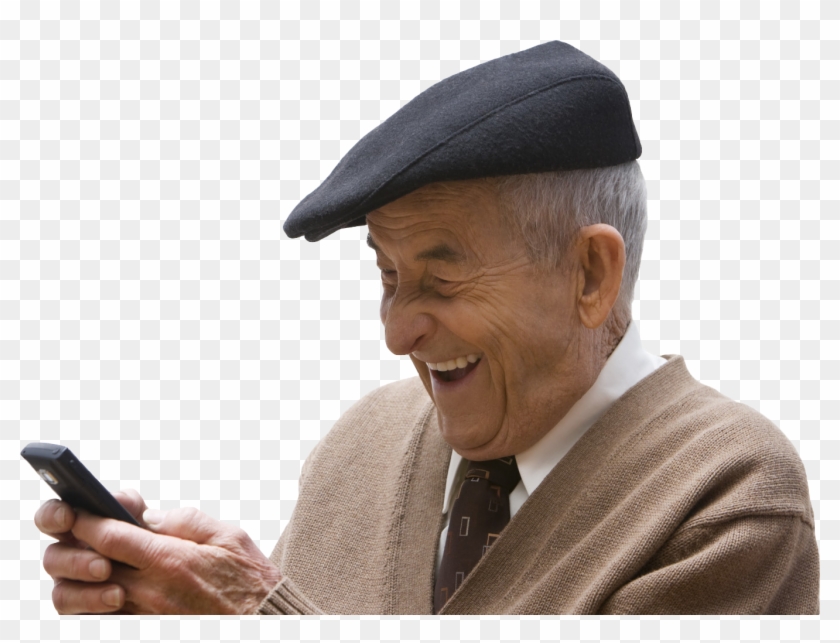 Cutouts - Old Man With Iphone Clipart #222813