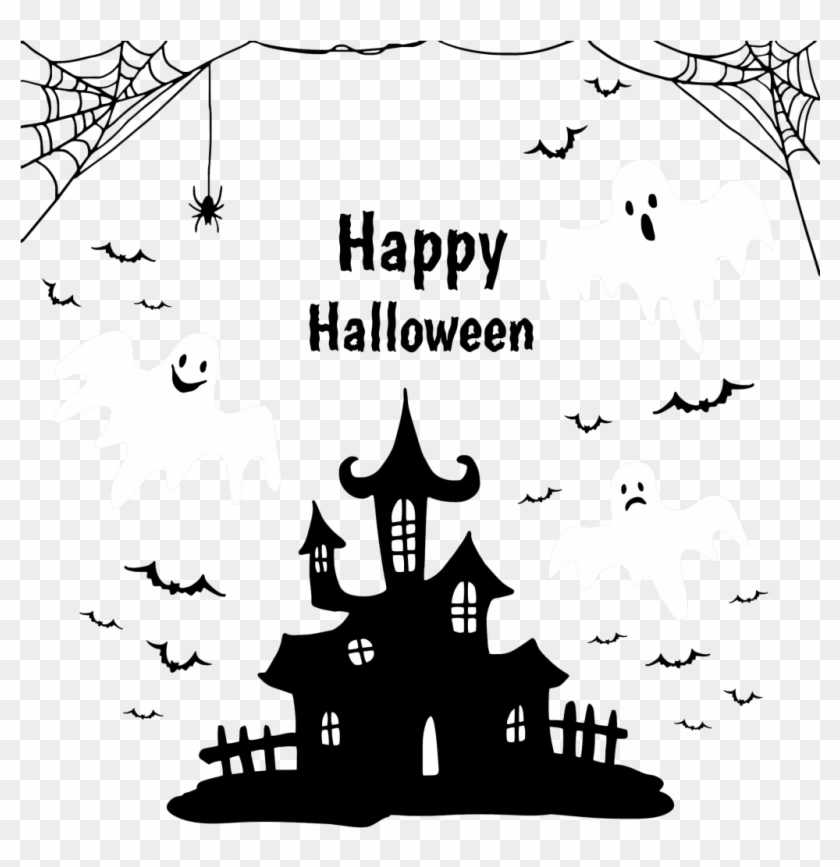 Free Happy Halloween Vector Free - Happy Halloween Png Preto Clipart #223169