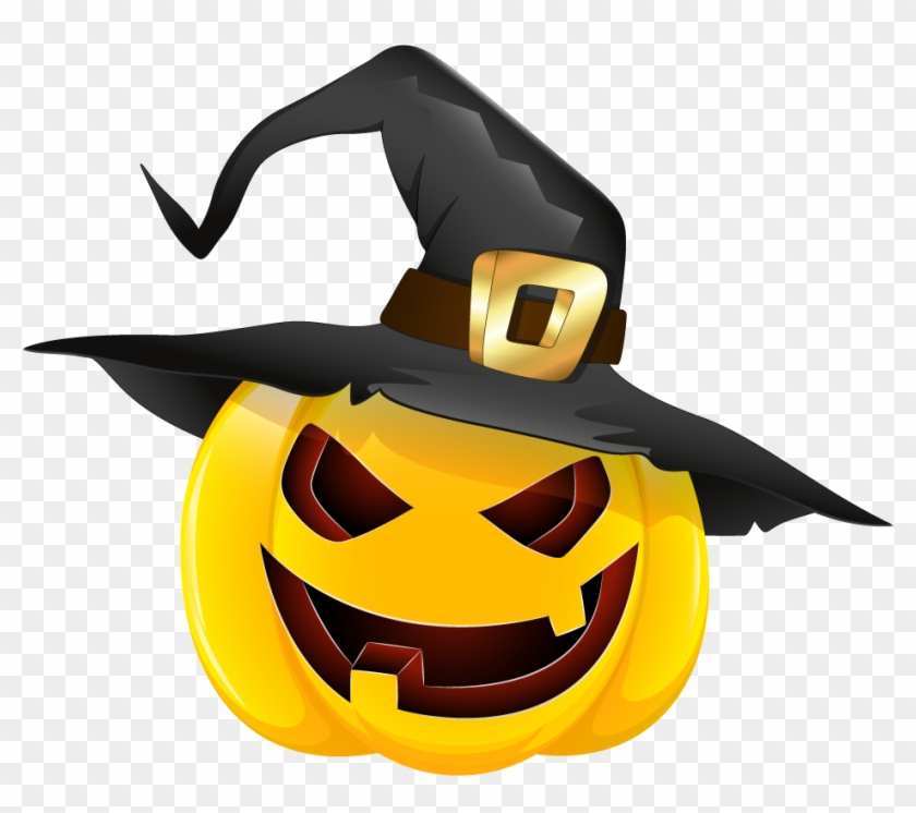 Pumpkin With Witch Hat Clipart