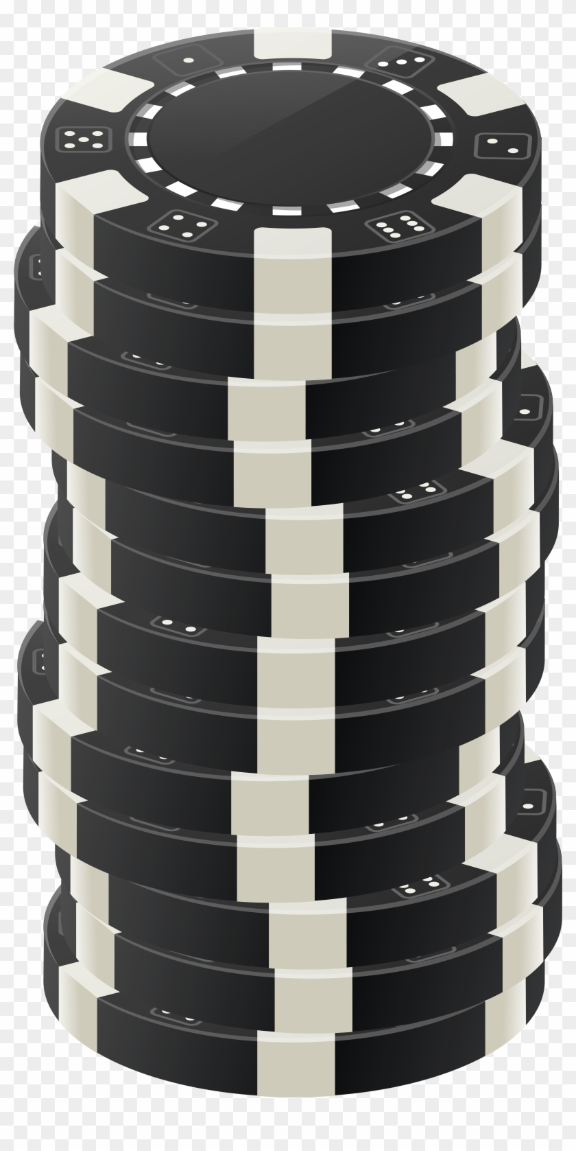 Black Poker Chips Png Clip Art - Transparent Poker Chips Png #223218