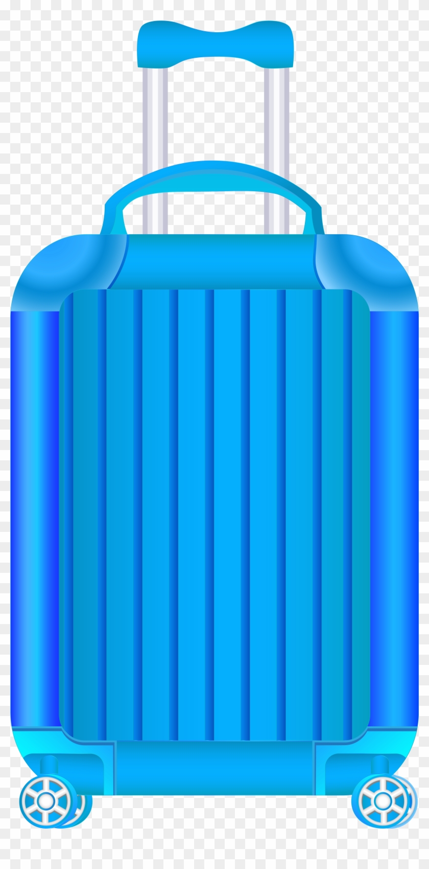 Blue Trolley Suitcase Png Clipart Image - Luggage Clipart Transparent Background